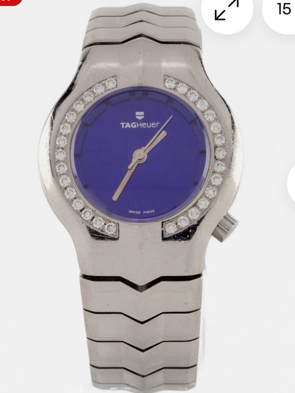 Tag Heuer stainless steel alter ego quartz Watch with diamonds